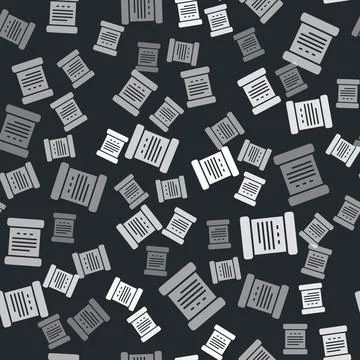 Grey Declaration of independence icon isolated seamless pattern on black ba.. Stock Illustration