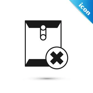Grey Delete envelope icon isolated on white background. Delete or error letter Stock Illustration