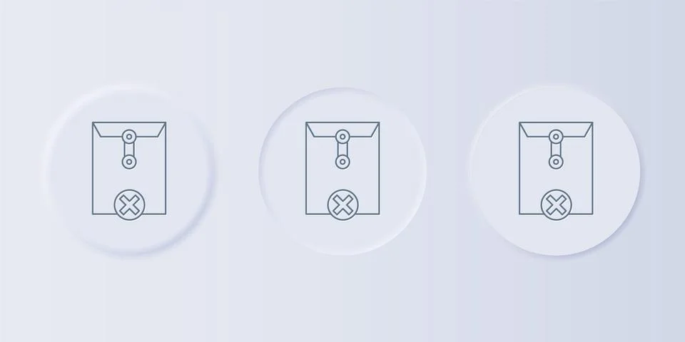 Grey Delete envelope icon isolated on grey background. Delete or error lett.. Stock Illustration