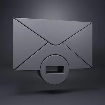 Grey Delete envelope icon isolated on grey background. Delete or error lett.. Stock Illustration