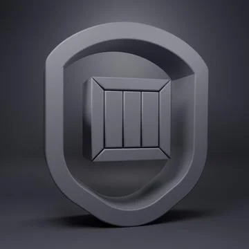 Grey Delivery security with shield icon isolated on grey background. Delive.. Stock Illustration