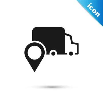 Grey Delivery tracking icon isolated on white background. Parcel tracking Stock Illustration