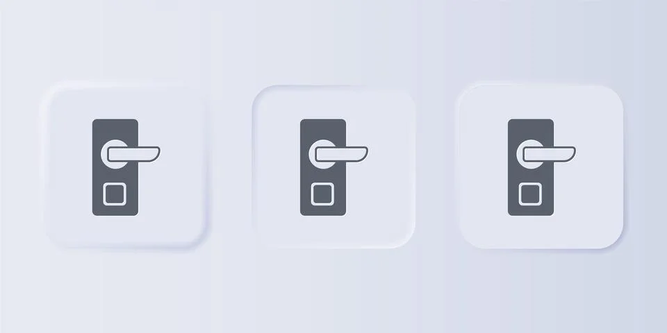 Grey Digital door lock with wireless technology for unlock icon isolated on.. Stock Illustration
