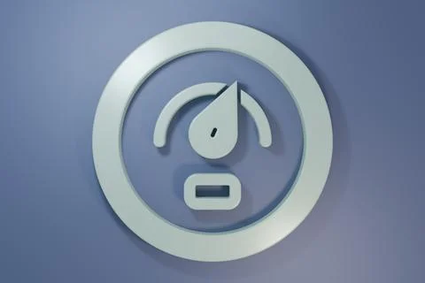 Grey Digital speed meter concept icon isolated on purple-blue background. G.. イラスト素材