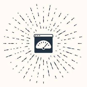 Grey Digital speed meter icon isolated on beige background. Global network high Stock Illustration
