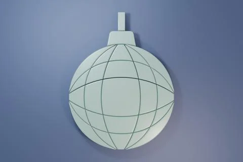 Grey Disco ball icon isolated on purple-blue background. Minimalism concept.. Stock Illustration