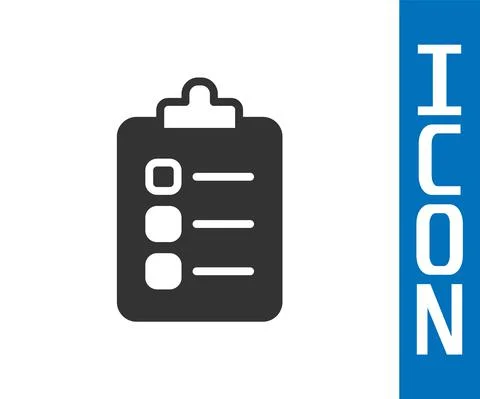 Grey To do list or planning icon isolated on white background. Vector Stock Illustration