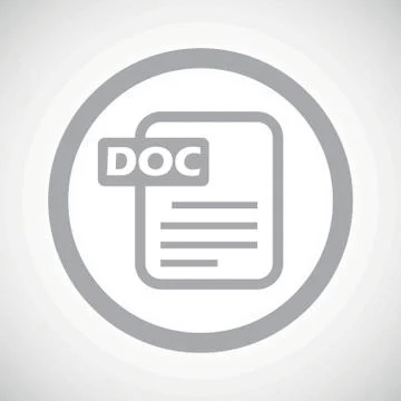 Grey DOC file sign icon Stock Illustration