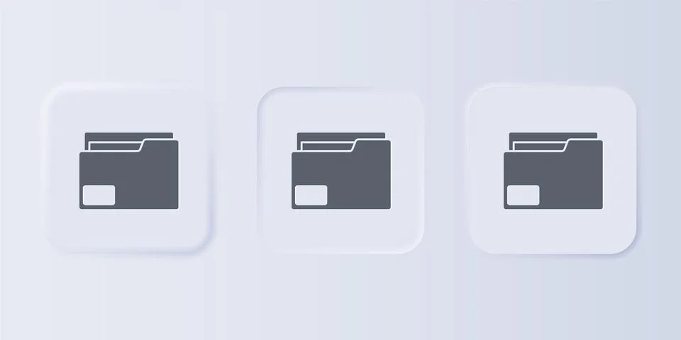 Grey Document folder icon isolated on grey background. Accounting binder sy.. Stock Illustration