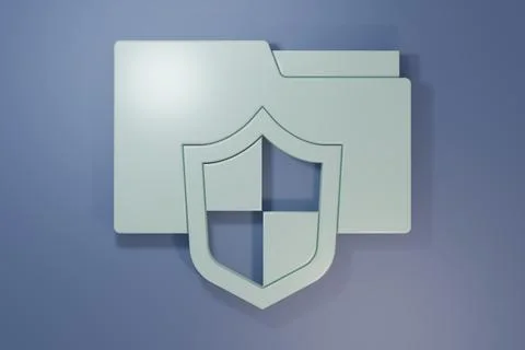 Grey Document folder protection concept icon isolated on purple-blue backgr.. Foto stock