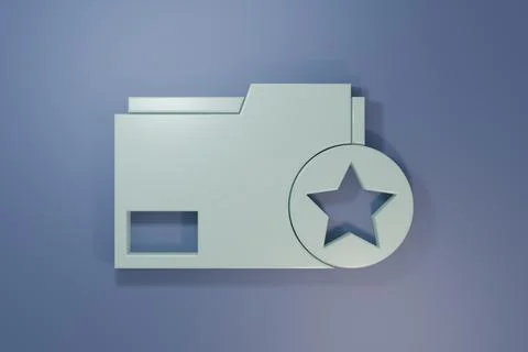 Grey Document folder with star icon isolated on purple-blue background. Doc.. Illustrazione stock