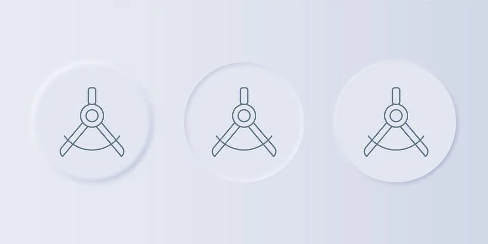 Grey Drawing compass icon isolated on grey background. Compasses sign. Draw.. Stock Illustration