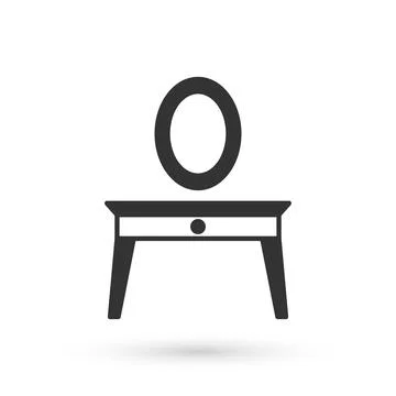 Grey Dressing table icon isolated on white background. Vector イラスト素材