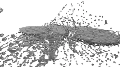 Grey drops falling on white surface slow motion. juice Stock Footage 68166957