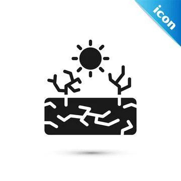 Grey Drought icon isolated on white background. Vector Illustrazione stock