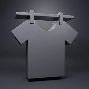 Grey Drying clothes icon isolated on grey background. Clean shirt. Wash clo.. Stock Illustration