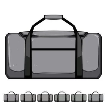 Grey duffel bag vector illustrating sport and travel Stock Illustration