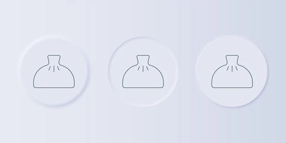 Grey Dumpling icon isolated on grey background. Traditional chinese dish. S.. Stock Illustration
