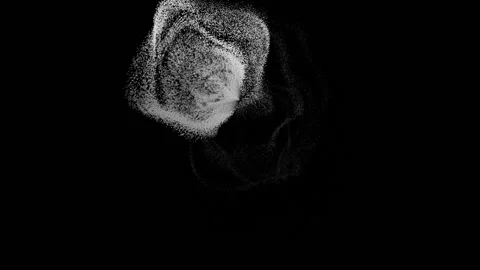 Grey dust particles moving and spreading in black background Stock Footage 138552074