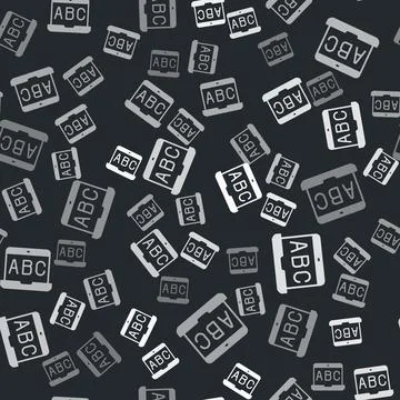 Grey E-learning of different foreign languages icon isolated seamless pattern on Stock Illustration