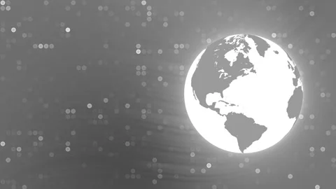 Grey Earth Globe with Bokeh Light Background Loop. Stock Footage 286775150