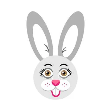 Grey Easter Bunny in cartoon style. Easter rabbit.Vector illustration Stockillustratie