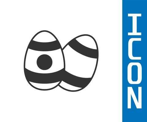Grey Easter egg icon isolated on white background. Happy Easter. Vector Stock Illustration