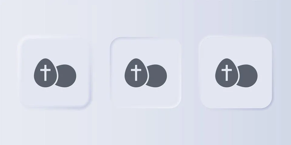 Grey Easter egg icon isolated on grey background. Happy Easter. Set icons i.. 스톡 일러스트