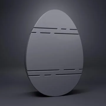 Grey Easter egg icon isolated on grey background. Happy Easter. Minimalism .. Illustrazione stock