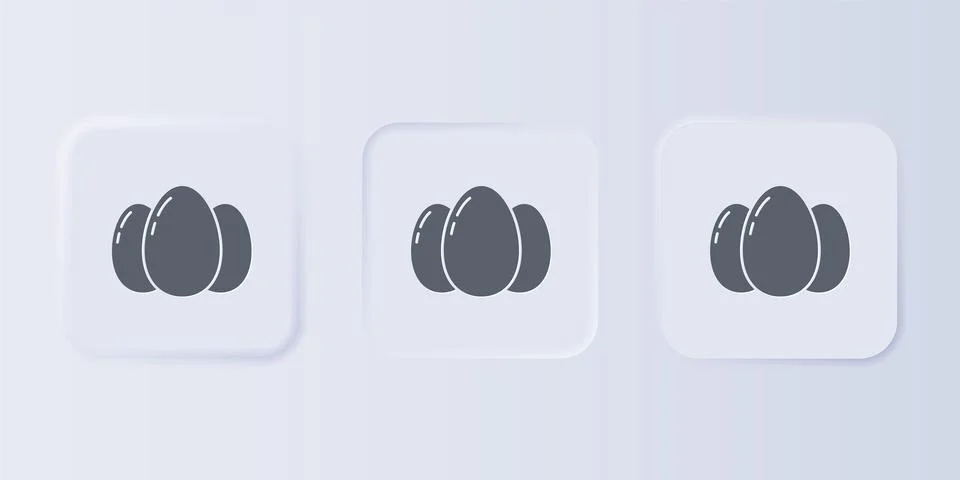 Grey Easter eggs icon isolated on grey background. Happy Easter. Set icons .. Stock Illustration