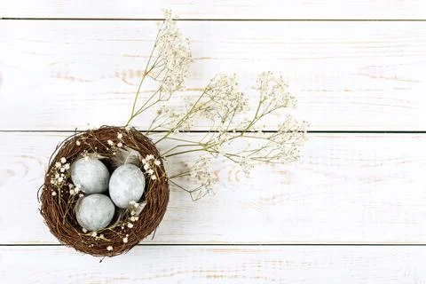Grey Easter eggs Stock Photos