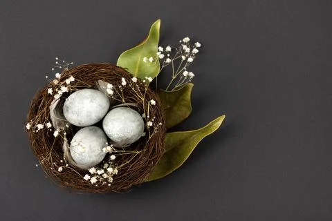 Grey Easter eggs Stock Photos