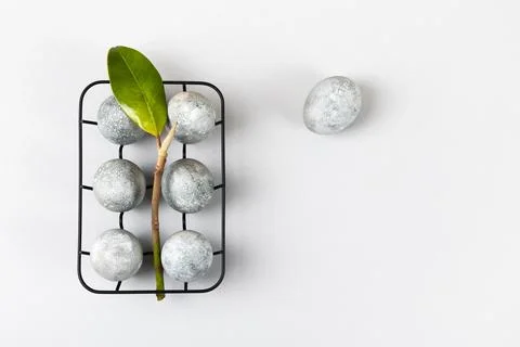 Grey Easter eggs Stock Photos