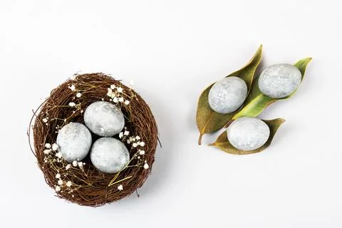 Grey Easter eggs Stock Photos