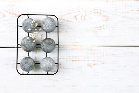 Grey Easter eggs Stock Photos
