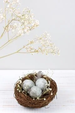 Grey Easter eggs Stock Photos