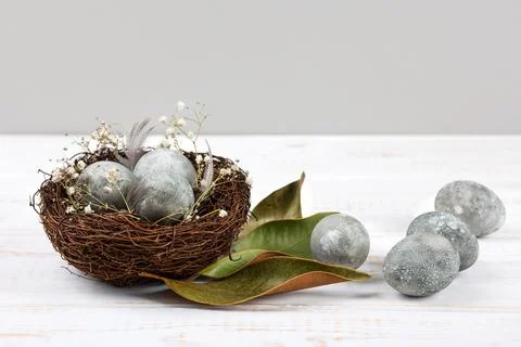 Grey Easter eggs Stock Photos
