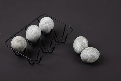 Grey Easter eggs Stock Photos