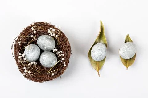 Grey Easter eggs Stock Photos