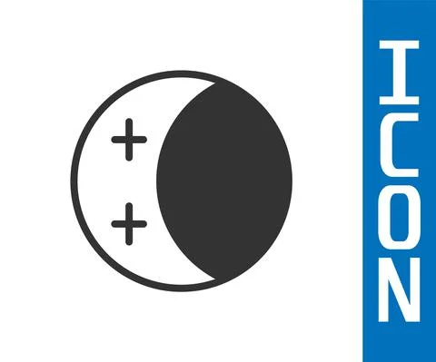 Grey Eclipse of the sun icon isolated on white background. Total sonar eclipse Stock Illustration