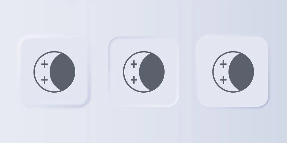 Grey Eclipse of the sun icon isolated on grey background. Total sonar eclip.. Stock Illustration