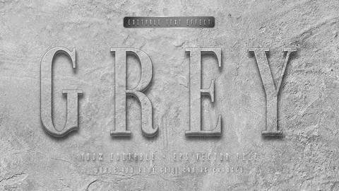 Grey editable text effect with natural wall background Stock Illustration