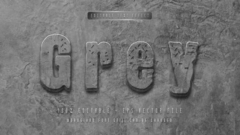 Grey editable text effect with natural wall background Stock Illustration