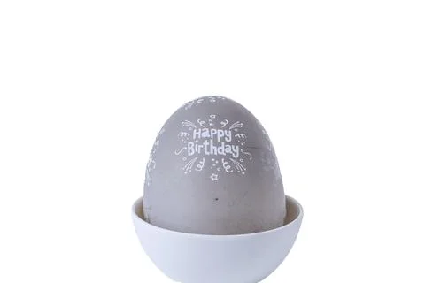 Grey egg shaped kitchen cooking timer isolated on a pure white background Stock Photos