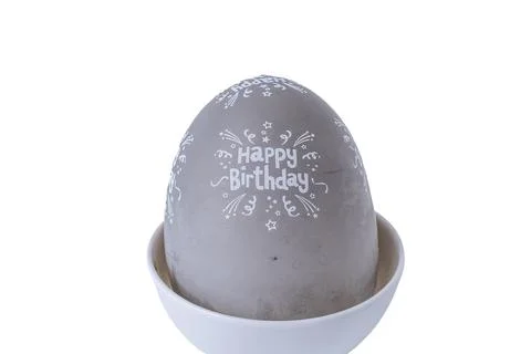 Grey egg shaped kitchen cooking timer isolated on a pure white background Stock Photos