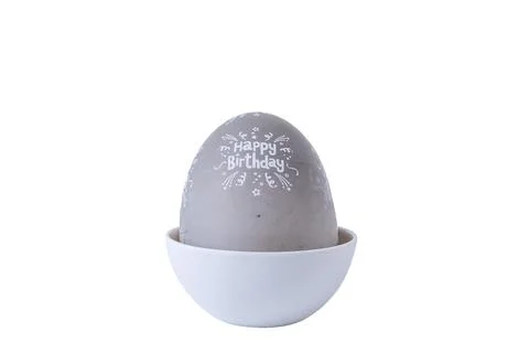 Grey egg shaped kitchen cooking timer isolated on a pure white background Stock Photos