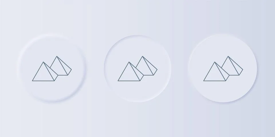Grey Egypt pyramids icon isolated on grey background. Symbol of ancient Egy.. Stock Illustration