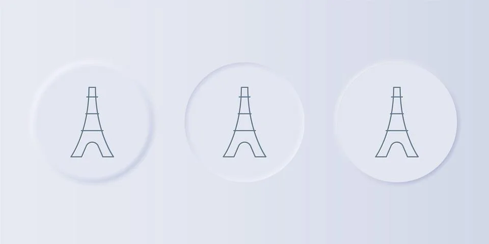 Grey Eiffel tower icon isolated on grey background. France Paris landmark s.. 스톡 일러스트