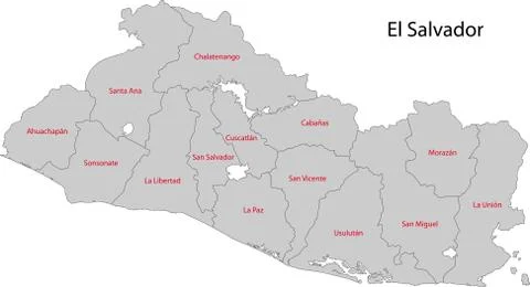 Grey el salvador map Stock Illustration