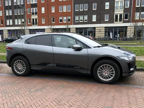 Grey Electric Jaguar I-Pace Stock Photos